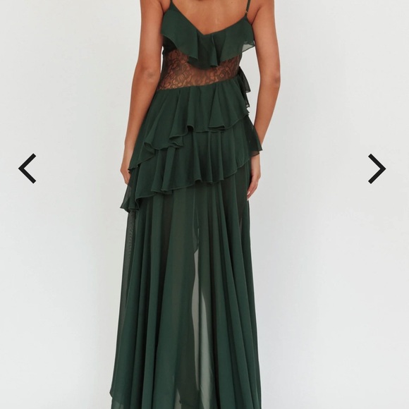 Green Ruffled Dress - Picture 7 of 9